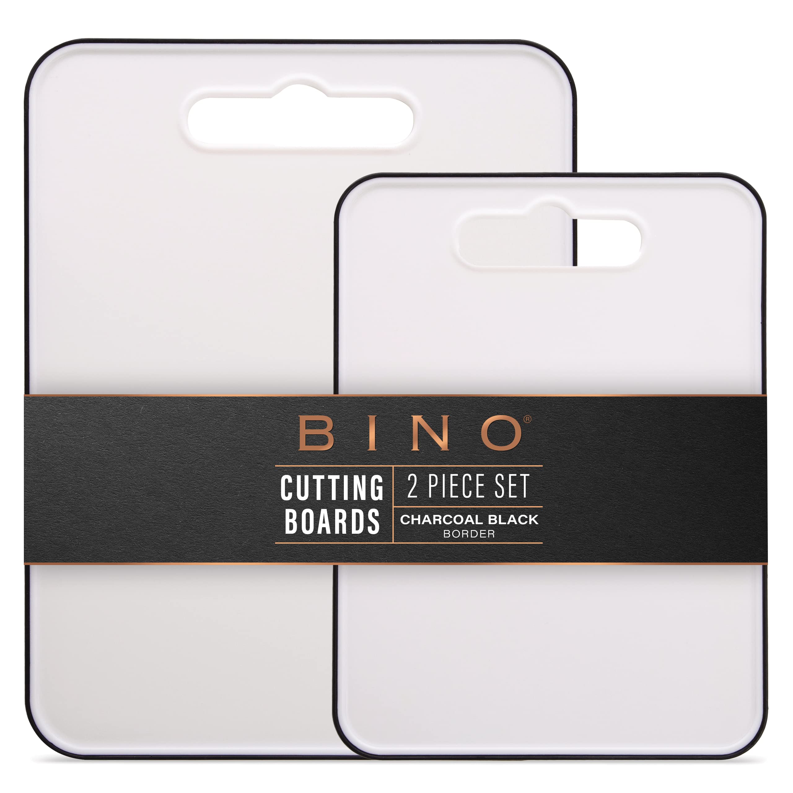 BINO Cutting Board - 2-Piece Chopping Boards | BPA-Free Plastic, Durable, Large Surface, Multipurpose, Dual-Sided, Dishwasher Safe | Charcuterie Accessories | Home & Kitchen Utensils