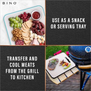 BINO Cutting Board - 2-Piece Chopping Boards | BPA-Free Plastic, Durable, Large Surface, Multipurpose, Dual-Sided, Dishwasher Safe | Charcuterie Accessories | Home & Kitchen Utensils