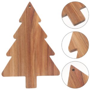 Amosfun Christmas Tree Charcuterie Board, Xmas Cutting Board Fruit Tray Holiday Cheese Board Wooden Appetizer Tray Sushi Serving Tray Dessert Candy Dish