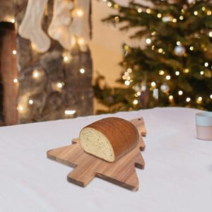 Amosfun Christmas Tree Charcuterie Board, Xmas Cutting Board Fruit Tray Holiday Cheese Board Wooden Appetizer Tray Sushi Serving Tray Dessert Candy Dish