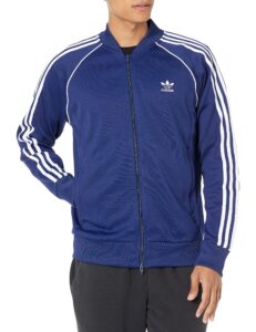 adidas originals men's adicolor classics primeblue superstar track jacket, night sky/white, medium