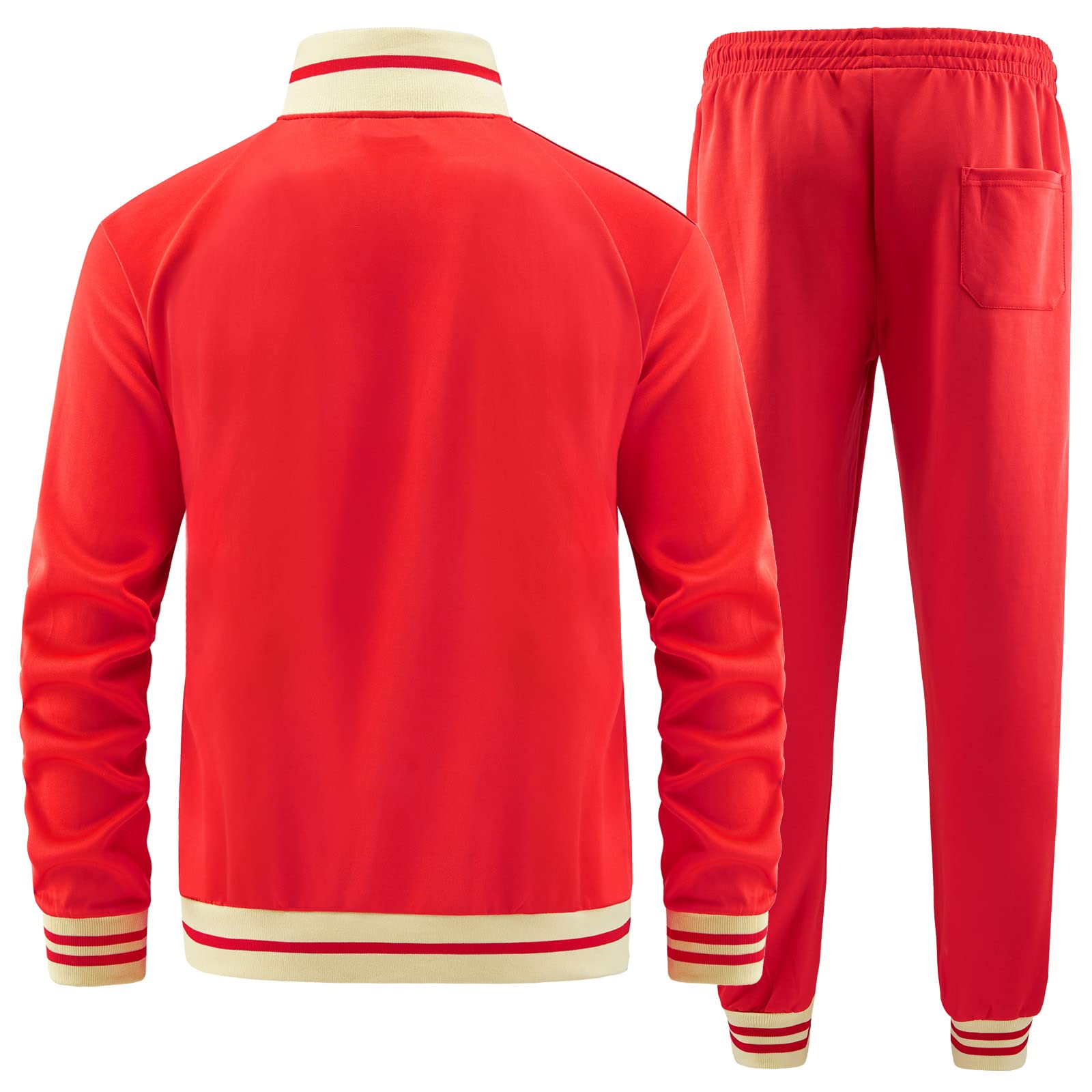 dioxoib Track Suits for Men Set 2 Piece Tracksuits Mens Sweatsuits Sets Jogging Two Piece Outfits Athletic Clothes Jogger Sweat Suits Running Sport leisure Clothing Red Ai-TZ003-S