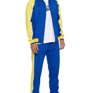 Litteking Men's Tracksuits Sweat Suit Casual Long Sleeve 2 Piece Outfit Sports Jogging Suits Set Blue XL