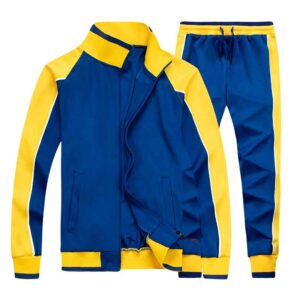 Litteking Men's Tracksuits Sweat Suit Casual Long Sleeve 2 Piece Outfit Sports Jogging Suits Set Blue XL