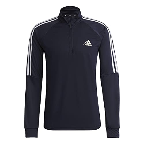 adidas Men's AEROREADY Sereno Cut 3-Stripes Slim 1/4-Zip Training Top, Legend Ink, Medium