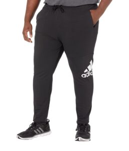 adidas men's essentials single jersey tapered badge of sport pants, black, x-large