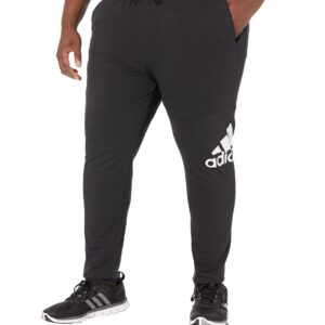 adidas Men's Essentials Single Jersey Tapered Badge of Sport Pants, Black, X-Large