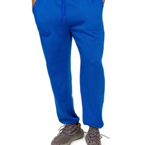 VICTORIOUS Men's Lightweight Fleece Drawstring Elastic Cuff Sweatpants FL78 - Royal Blue - Medium