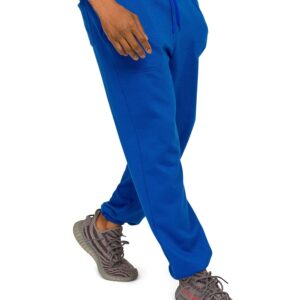 VICTORIOUS Men's Lightweight Fleece Drawstring Elastic Cuff Sweatpants FL78 - Royal Blue - Medium