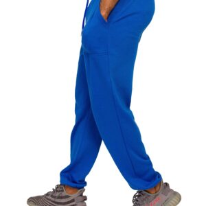 VICTORIOUS Men's Lightweight Fleece Drawstring Elastic Cuff Sweatpants FL78 - Royal Blue - Medium