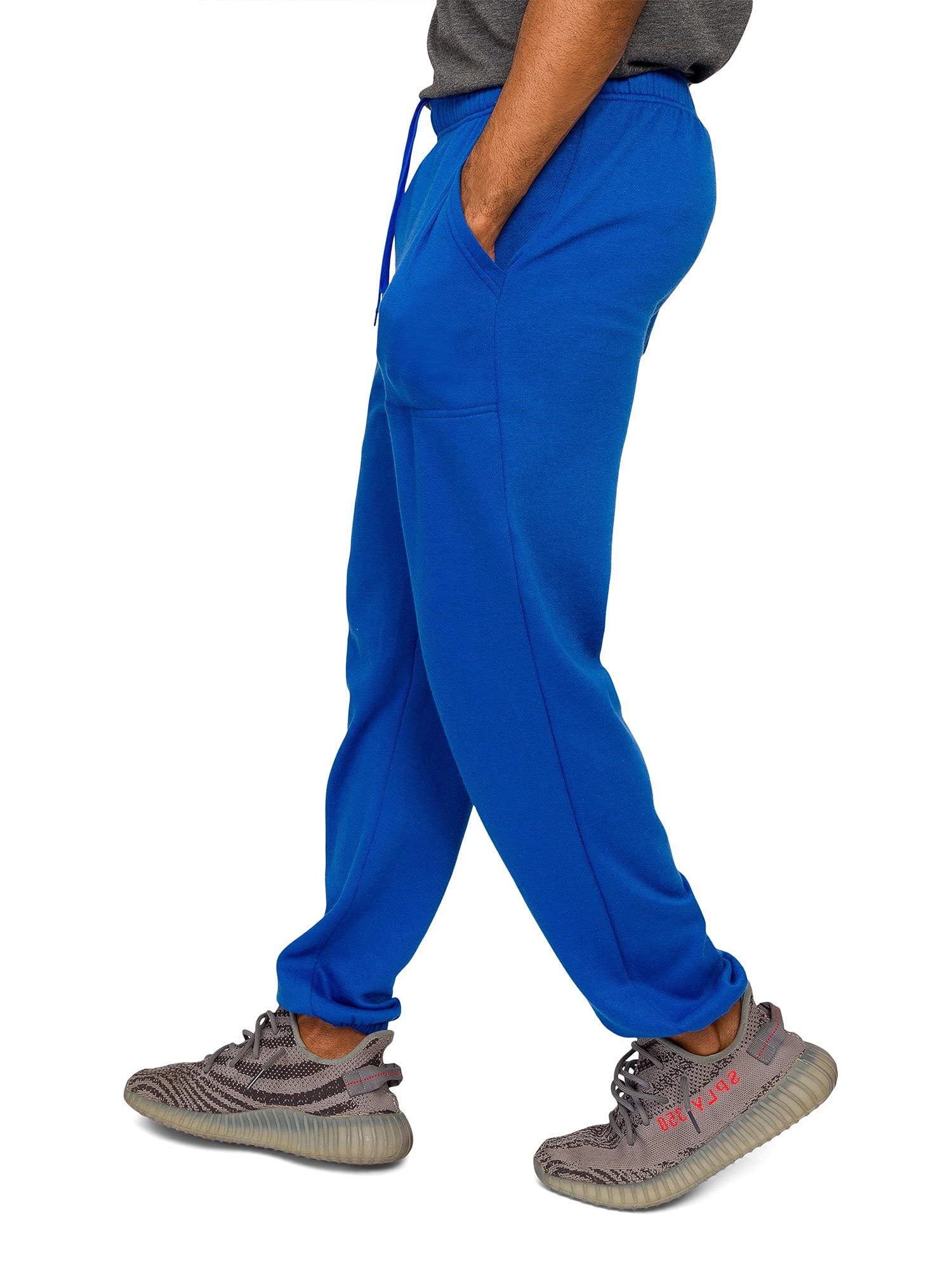 VICTORIOUS Men's Lightweight Fleece Drawstring Elastic Cuff Sweatpants FL78 - Royal Blue - Medium