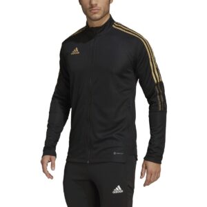 adidas men's tiro track jacket, black/gold, x-large