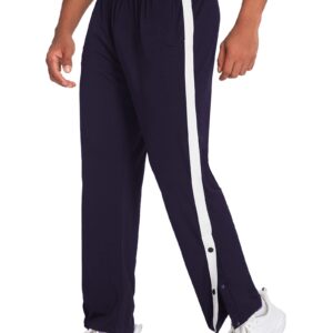 Deyeek Mens Wide Leg Sweatpants Open Bottom Baggy Warm-Up Track Pants Lightweight Sweatpants with Pockets Navy Blue