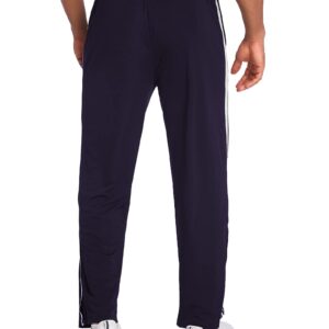 Deyeek Mens Wide Leg Sweatpants Open Bottom Baggy Warm-Up Track Pants Lightweight Sweatpants with Pockets Navy Blue