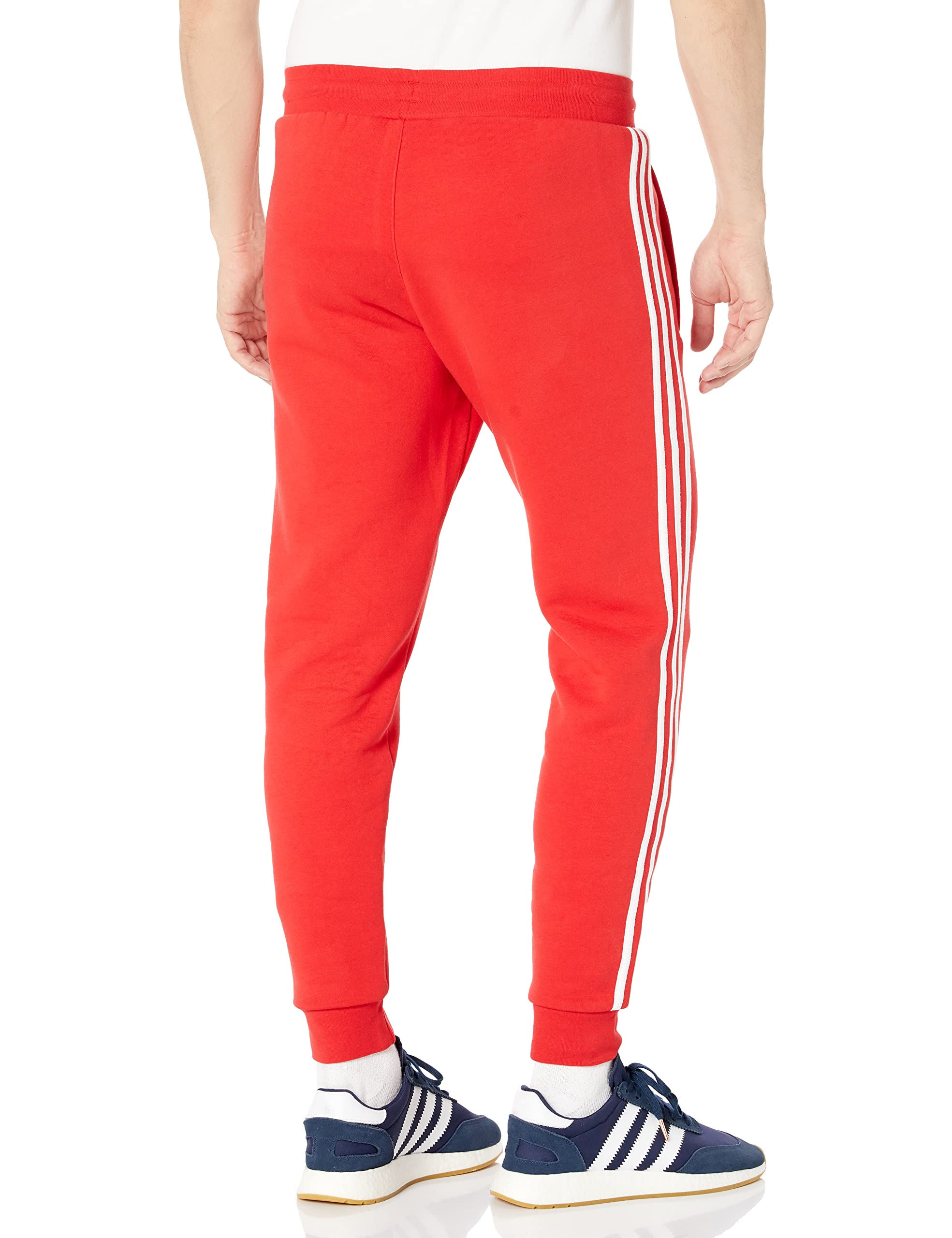 adidas Originals Men's 3-stripes Pants, Vivid Red, Large