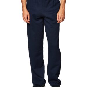 Gildan Adult Fleece Open Bottom Sweatpants with Pockets, Style G18300, Navy, Medium