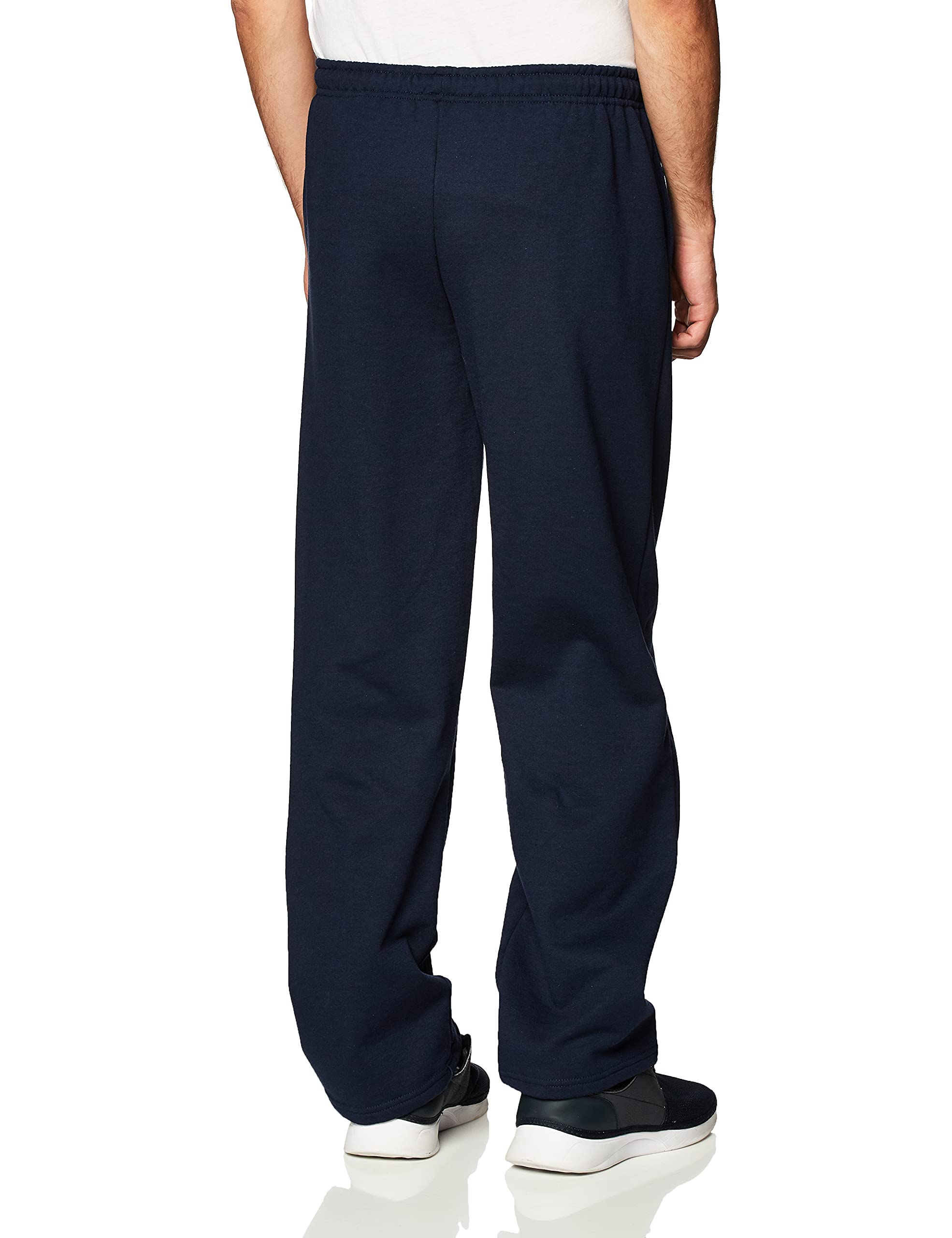 Gildan Adult Fleece Open Bottom Sweatpants with Pockets, Style G18300, Navy, Medium