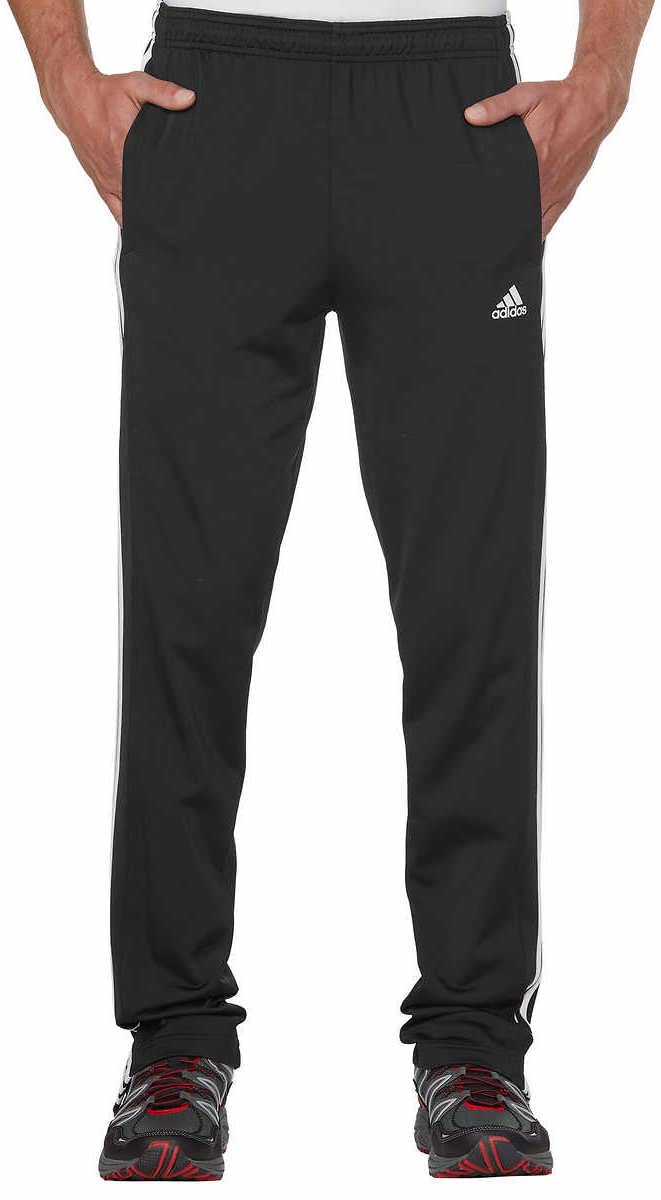 adidas Essential Tricot Zip Pants for Men, Black, Medium