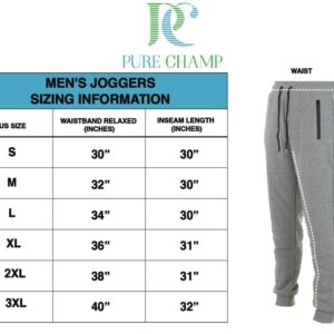 PURE CHAMP Mens 3 Pack Fleece Active Athletic Workout Jogger Sweatpants for Men with Zipper Pocket and Drawstring Size S-3XL (X-Large, Set 3)