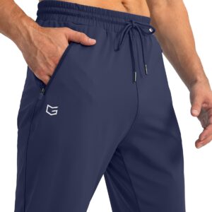 G Gradual Men's Sweatpants with Zipper Pockets Tapered Joggers for Men Athletic Pants for Workout, Jogging, Running (Navy, X-Large)