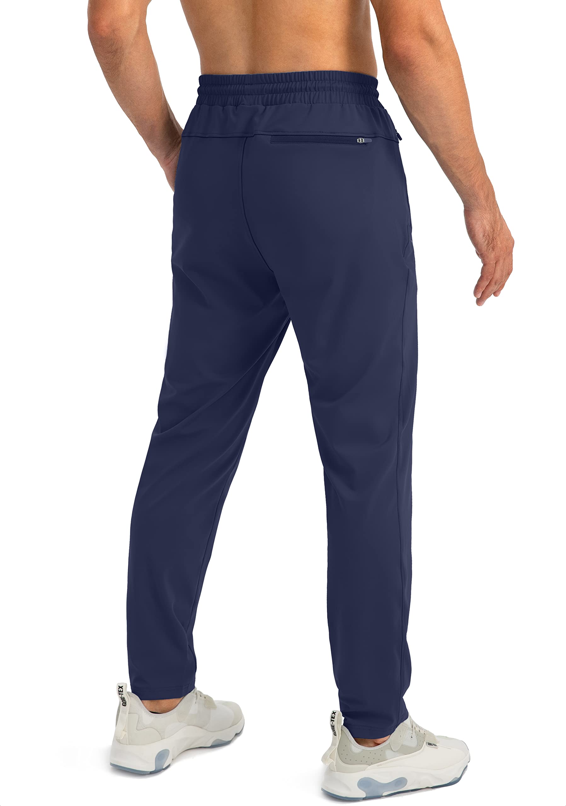 G Gradual Men's Sweatpants with Zipper Pockets Tapered Joggers for Men Athletic Pants for Workout, Jogging, Running (Navy, X-Large)