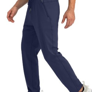 G Gradual Men's Sweatpants with Zipper Pockets Tapered Joggers for Men Athletic Pants for Workout, Jogging, Running (Navy, X-Large)