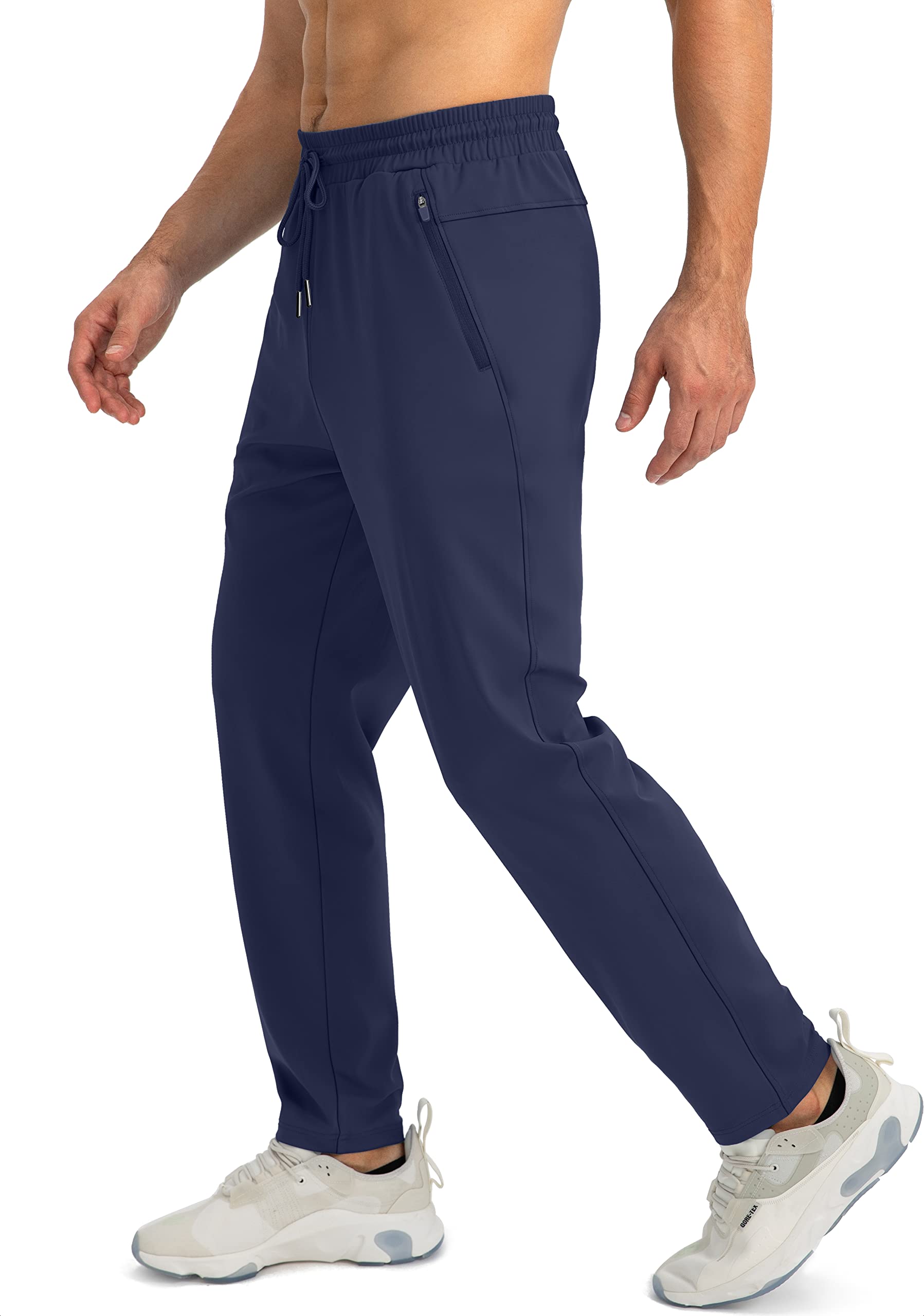 G Gradual Men's Sweatpants with Zipper Pockets Tapered Joggers for Men Athletic Pants for Workout, Jogging, Running (Navy, X-Large)