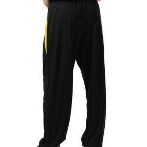 ZEROWELL Men’s Athletic Pants with Zipper Pockets Open Bottom Lightweight Sweatpants, for Workout, Running, Gym, Training (0125-Black S)