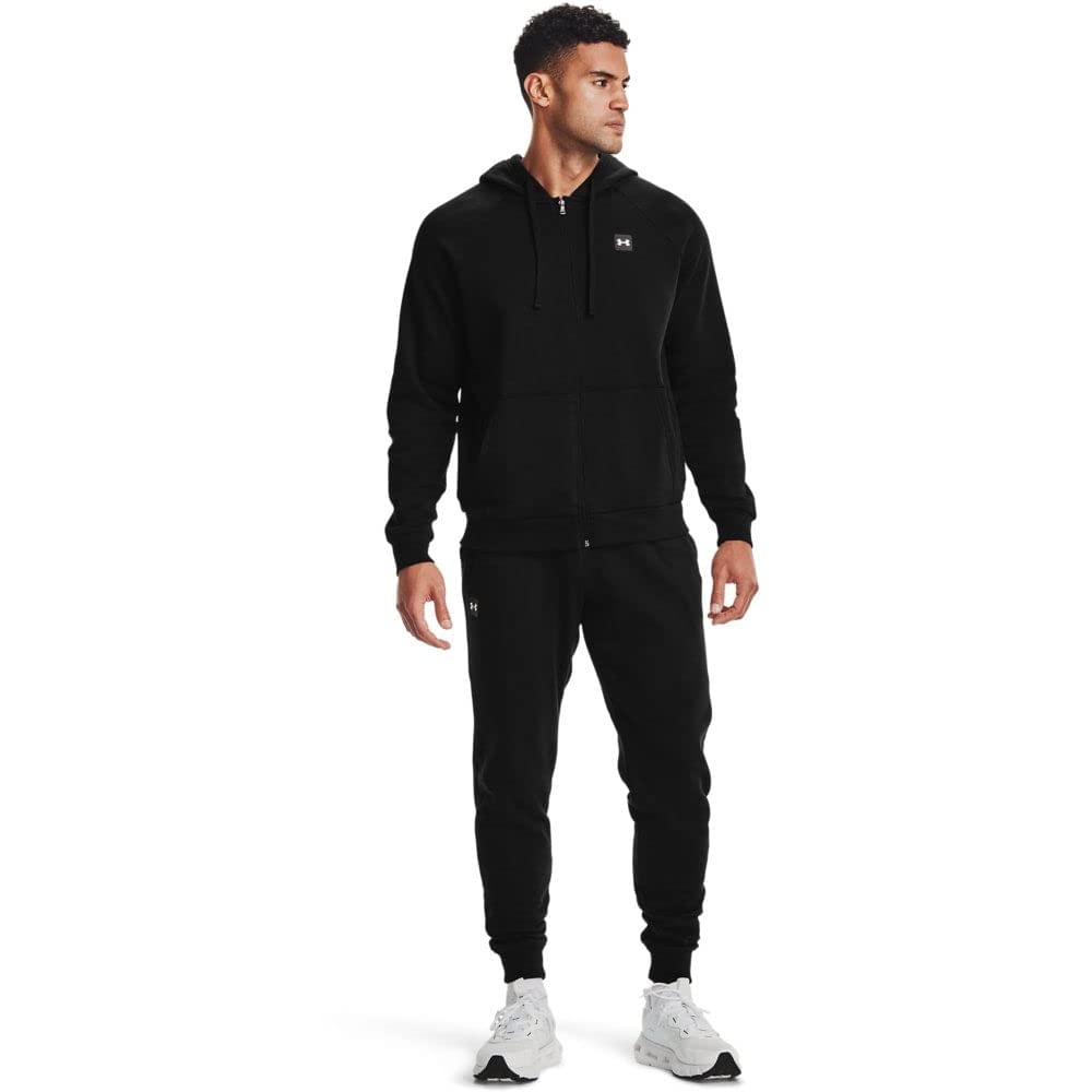 Under Armour Men's UA Rival Fleece Full Zip Hoodie , Black (001)/Onyx White , XX-Large