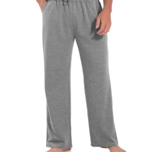 Agnes Urban Men's Joggers Sweatpants Open Bottom Straight Leg Casual Loose Fit Running Athletic Jersey Pants with Pockets Grey