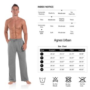 Agnes Urban Men's Joggers Sweatpants Open Bottom Straight Leg Casual Loose Fit Running Athletic Jersey Pants with Pockets Grey