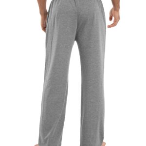 Agnes Urban Men's Joggers Sweatpants Open Bottom Straight Leg Casual Loose Fit Running Athletic Jersey Pants with Pockets Grey