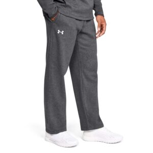 under armour men's hustle fleece pant carbon | white md