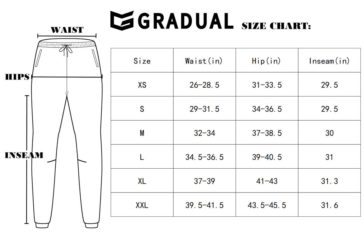 G Gradual Men's Sweatpants with Zipper Pockets Athletic Pants Traning Track Pants Joggers for Men Soccer, Running, Workout(Black,XL)