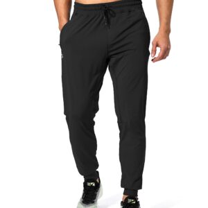 G Gradual Men's Sweatpants with Zipper Pockets Athletic Pants Traning Track Pants Joggers for Men Soccer, Running, Workout(Black,XL)