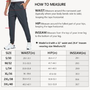 GAXIDES Sweatpants for Men with Pockets Mens Joggers with Zipper Pockets Workout Athletic Track Pants Jogging for Men with Elastic Waist Gym Running Cold Grey S/28