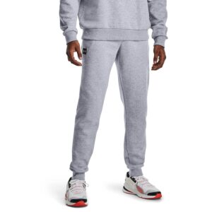 under armour mens rival fleece joggers , mod gray light heather (011)/onyx white , xx-large