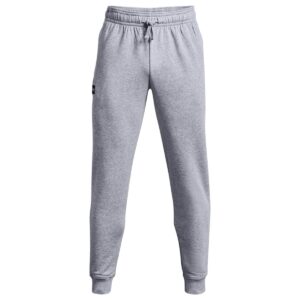 Under Armour Mens Rival Fleece Joggers , Mod Gray Light Heather (011)/Onyx White , XX-Large