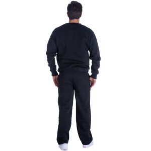 Facitisu Mens Sweatpants Fleece Athletic Open Bottom Workout Pants with Pocket Baggy Drawstring Sweats Pants Gym Joggers Black Large