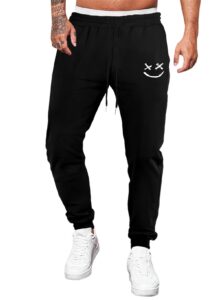 jmierr mens sweatpants tapered track gym running joggers sweat pants athletic pants with drawstring and pockets 2024, xl, black