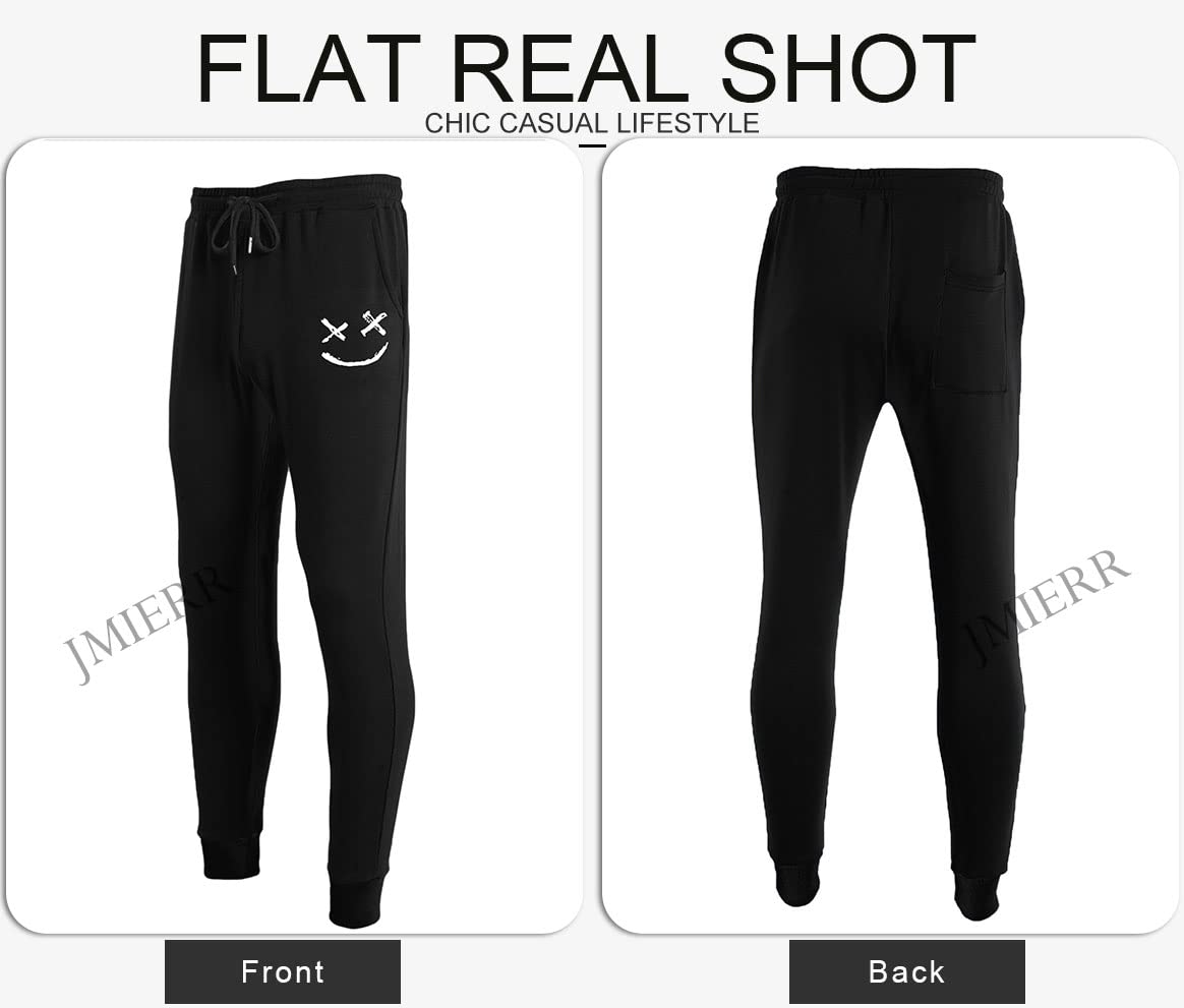 JMIERR Mens Sweatpants Tapered Track Gym Running Joggers Sweat Pants Athletic Pants with Drawstring and Pockets 2024, XL, Black