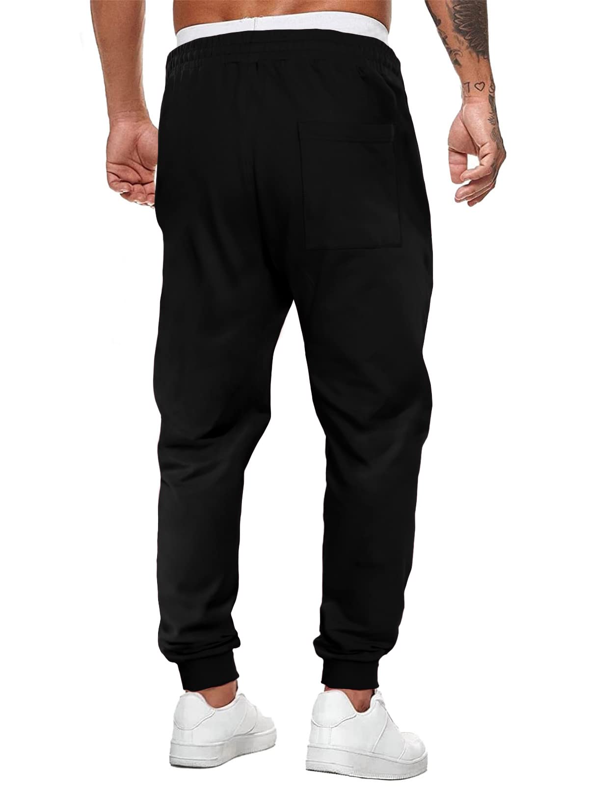 JMIERR Mens Sweatpants Tapered Track Gym Running Joggers Sweat Pants Athletic Pants with Drawstring and Pockets 2024, XL, Black