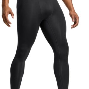 TSLA Men's Compression Pants, Cool Dry Athletic Workout Running Tights Leggings with Pocket/Non-Pocket, Hyper Control Pants Black, Large