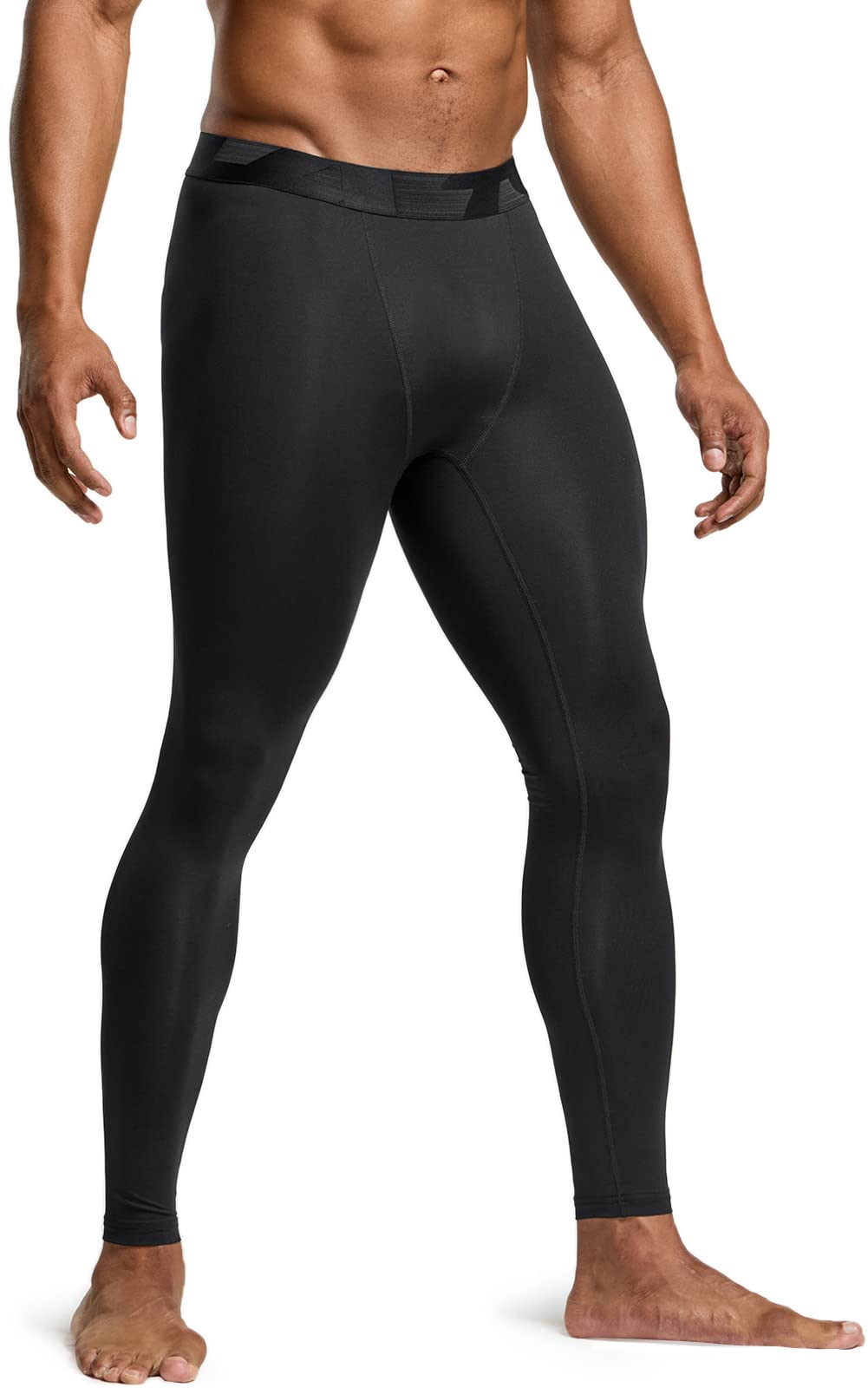 TSLA Men's Compression Pants, Cool Dry Athletic Workout Running Tights Leggings with Pocket/Non-Pocket, Hyper Control Pants Black, Large