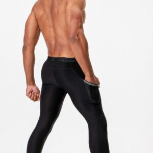 DEVOPS 2 Pack Men's Compression Pants Athletic Leggings with Pocket (X-Large, Black/Charcoal)