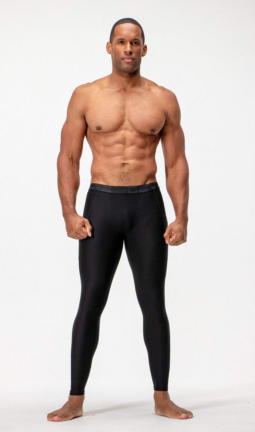 DEVOPS 2 Pack Men's Compression Pants Athletic Leggings with Pocket (X-Large, Black/Charcoal)