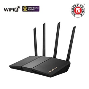 ASUS AX3000 WiFi 6 Router (RT-AX57) - Dual Band Gigabit Wireless Internet Router, Gaming & Streaming, AiMesh Compatible, Included Lifetime Internet Security, Parental Control, MU-MIMO, OFDMA