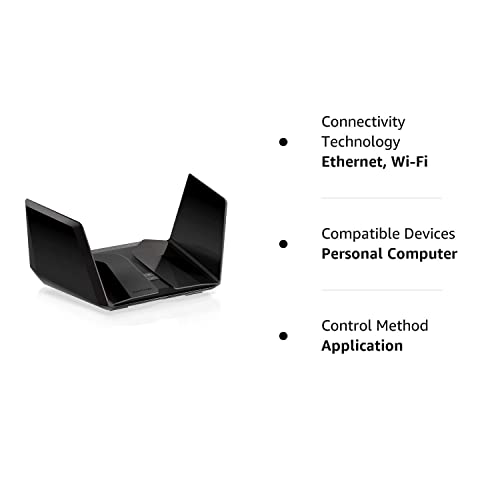 NETGEAR Nighthawk 12-Stream WiFi 6E Router (RAXE500) | AXE11000 Tri-Band Wireless Speed (Up to 10.8Gbps) |New 6GHz Band | Coverage up to 2,500 sq. ft. and 60 Devices (Renewed)