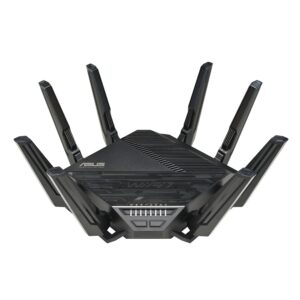 asus rt-be96u be19000 802.11be tri-band performance wifi 7 extendable router with 6ghz support, dual 10g port, 320mhz, lifetime internet security , mlo, multi-ru puncturing , aimesh support