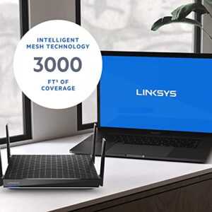 Linksys Mesh WiFi 6 Router, Dual-Band, 3,000 Sq. ft Coverage, 40+ Devices, High-Speed Router for Streaming & Gaming, Speeds up to (AX6000) - MR9610